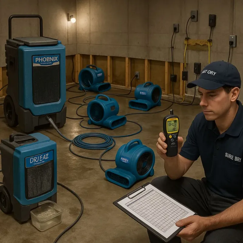 Structural Drying and Dehumidification process in Ripley, TN